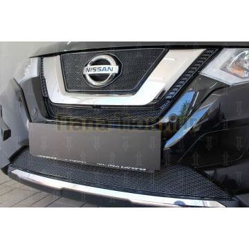 Защита радиатора Nissan X-Trail T32 2018- black середина PREMIUM