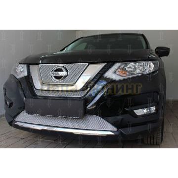 Защита радиатора Nissan X-Trail T32 2018- chrome середина PREMIUM