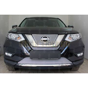 Защита радиатора Nissan X-Trail T32 2018- chrome середина PREMIUM