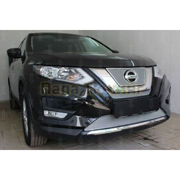 Защита радиатора Nissan X-Trail T32 2018- chrome середина PREMIUM