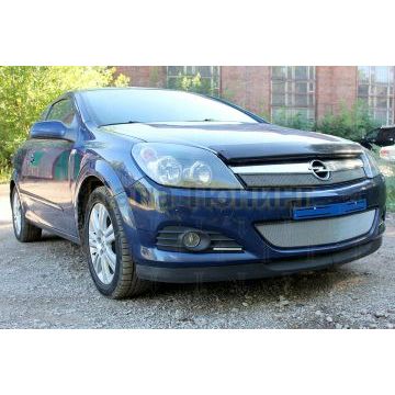 Защита радиатора Opel Astra H (рестайлинг) 2006-2015 (hb 5d, sedan, sw) chrome верх