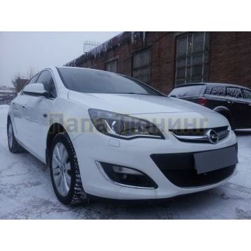 Защита радиатора Opel Astra J 2012- рестайлинг black