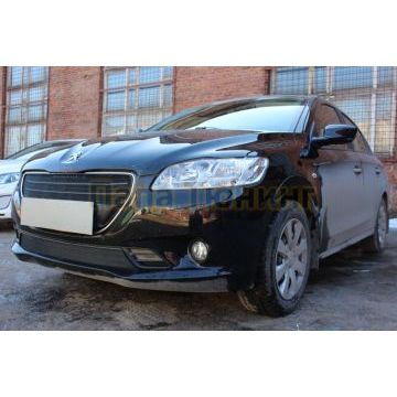 Защита радиатора Peugeot 301 2013- black низ