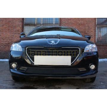 Защита радиатора Peugeot 301 2013- black низ