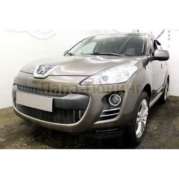 Защита радиатора Peugeot 4007 2007-2013 black низ