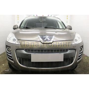 Защита радиатора Peugeot 4007 2007-2013 black низ
