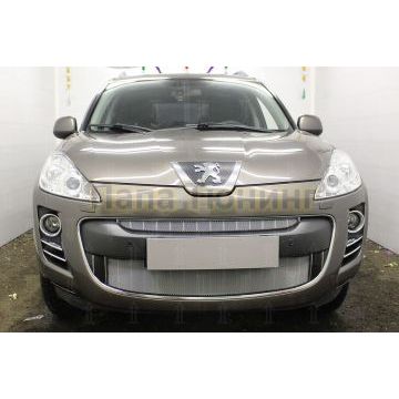 Защита радиатора Peugeot 4007 2007-2013 chrome низ