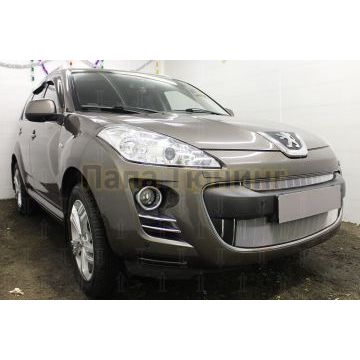 Защита радиатора Peugeot 4007 2007-2013 chrome низ
