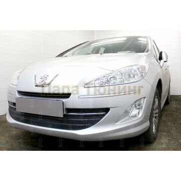 Защита радиатора Peugeot 408 2012- (3 части) black