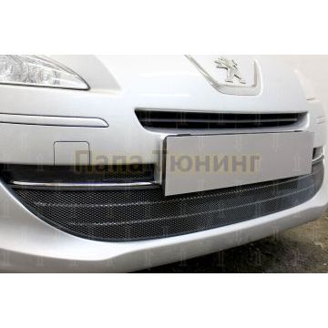 Защита радиатора Peugeot 408 2012- (3 части) black