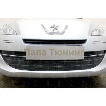 Защита радиатора Peugeot 408 2012- (3 части) black