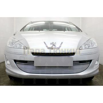 Защита радиатора Peugeot 408 2012- (3 части) chrome