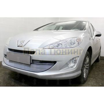 Защита радиатора Peugeot 408 2012- (3 части) chrome