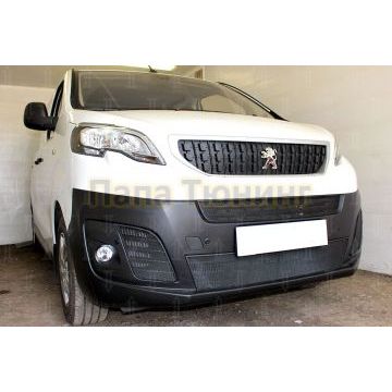 Защита радиатора Peugeot Expert 2018- (2 части) black центральные