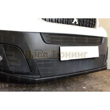 Защита радиатора Peugeot Expert 2018- (2 части) black центральные