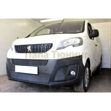 Защита радиатора Peugeot Expert 2018- (2 части) black центральные