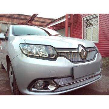 Защита радиатора Renault Logan 2014-2018 (Privilege, Luxe Privilege) chrome низ