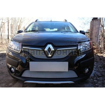 Защита радиатора Renault Logan 2014-2018/Renault Sandero 2014-2018/Renault Sandero Stepway 2014-2018 chrome верх