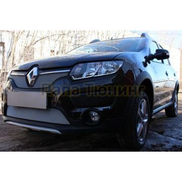 Защита радиатора Renault Logan 2014-2018/Renault Sandero 2014-2018/Renault Sandero Stepway 2014-2018 chrome верх