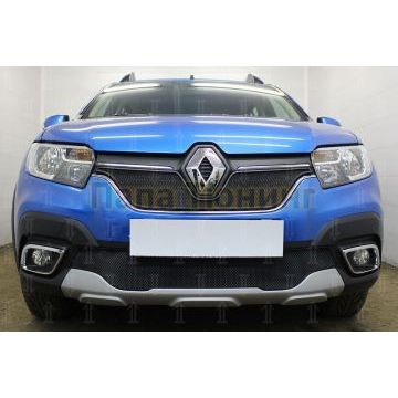 Защита радиатора Renault Logan Stepway 2018- / Renault Sandero Stepway 2018- black низ