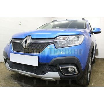 Защита радиатора Renault Logan Stepway 2018- / Renault Sandero Stepway 2018- black низ