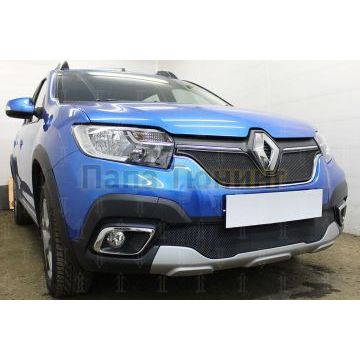 Защита радиатора Renault Logan Stepway 2018- / Renault Sandero Stepway 2018- black низ