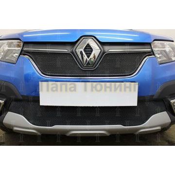 Защита радиатора Renault Logan Stepway 2018- / Renault Sandero Stepway 2018- black низ