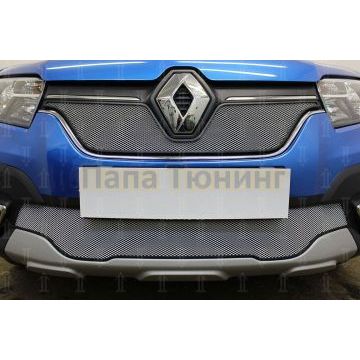 Защита радиатора Renault Logan Stepway 2018- / Renault Sandero Stepway 2018- chrome низ