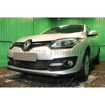 Защита радиатора Renault Megane III (рестайлинг 2) 2014- (2 части) black низ