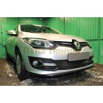 Защита радиатора Renault Megane III (рестайлинг 2) 2014- (2 части) black низ