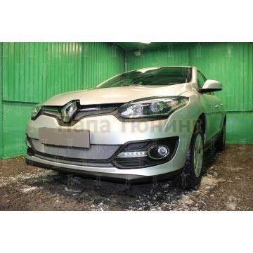 Защита радиатора Renault Megane III (рестайлинг 2) 2014- (2 части) chrome низ