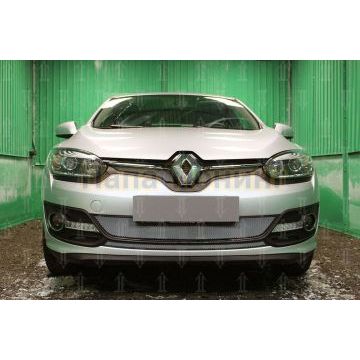 Защита радиатора Renault Megane III (рестайлинг 2) 2014- (2 части) chrome низ