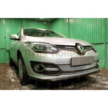 Защита радиатора Renault Megane III (рестайлинг 2) 2014- (2 части) chrome низ