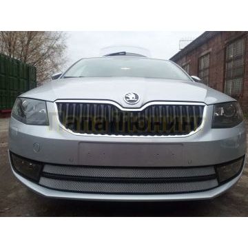 Защита радиатора Skoda Octavia А7 (Ambition, Elegance, Style) 2013-2017 chrome