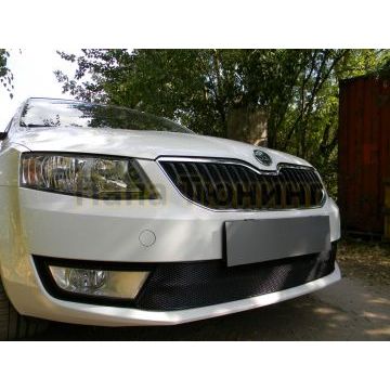 Защита радиатора Skoda Octavia А7 2013-2017 (Ambition,Elegance,Style) black PREMIUM