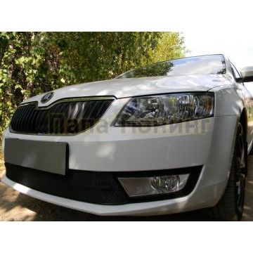 Защита радиатора Skoda Octavia А7 2013-2017 (Ambition,Elegance,Style) black PREMIUM