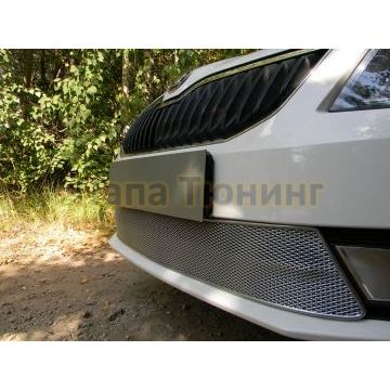 Защита радиатора Skoda Octavia А7 2013-2017 (Ambition,Elegance,Style) chrome PREMIUM