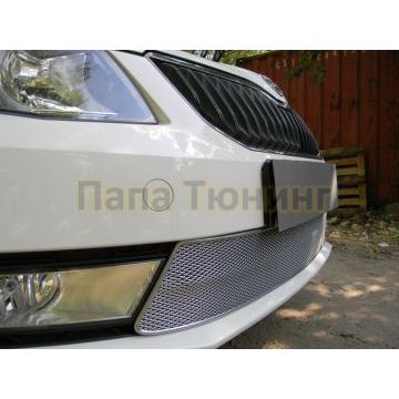 Защита радиатора Skoda Octavia А7 2013-2017 (Ambition,Elegance,Style) chrome PREMIUM