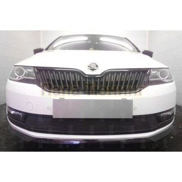 Защита радиатора Skoda Rapid 2017- (2 части) black