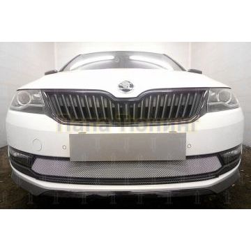 Защита радиатора Skoda Rapid 2017- (2 части) chrome