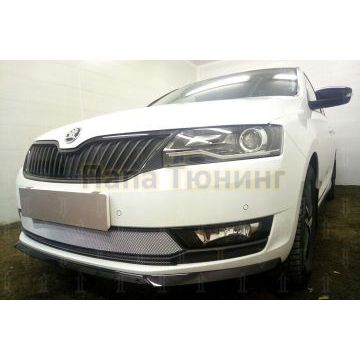 Защита радиатора Skoda Rapid 2017- (2 части) chrome