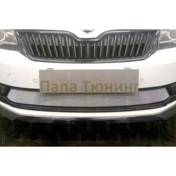 Защита радиатора Skoda Rapid 2017- (2 части) chrome