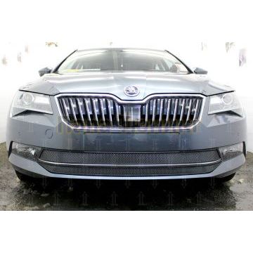 Защита радиатора Skoda Superb 2015- (2 части) black