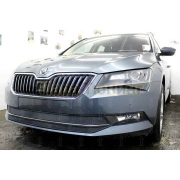Защита радиатора Skoda Superb 2015- (2 части) black