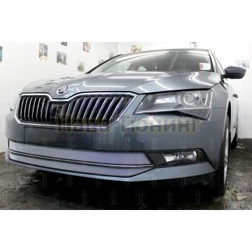 Защита радиатора Skoda Superb 2015- (2 части) chrome