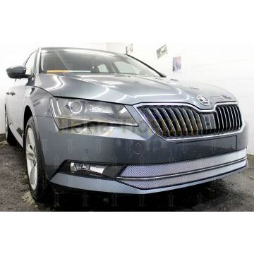 Защита радиатора Skoda Superb 2015- (2 части) chrome