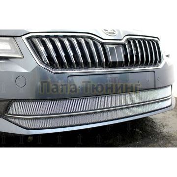 Защита радиатора Skoda Superb 2015- (2 части) chrome