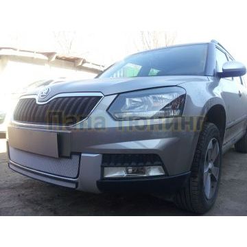 Защита радиатора Skoda Yeti Outdoor 2014- chrome центральная