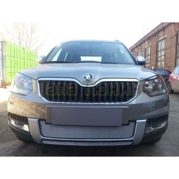 Защита радиатора Skoda Yeti Outdoor 2014- chrome центральная