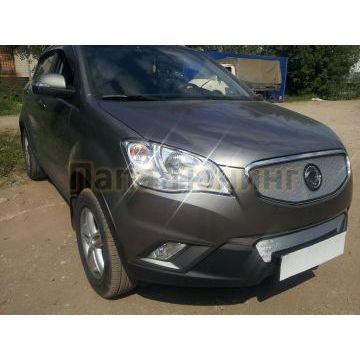 Защита радиатора Ssang Yong Actyon (C200) 2010-2013 chrome низ (Корейская сборка)